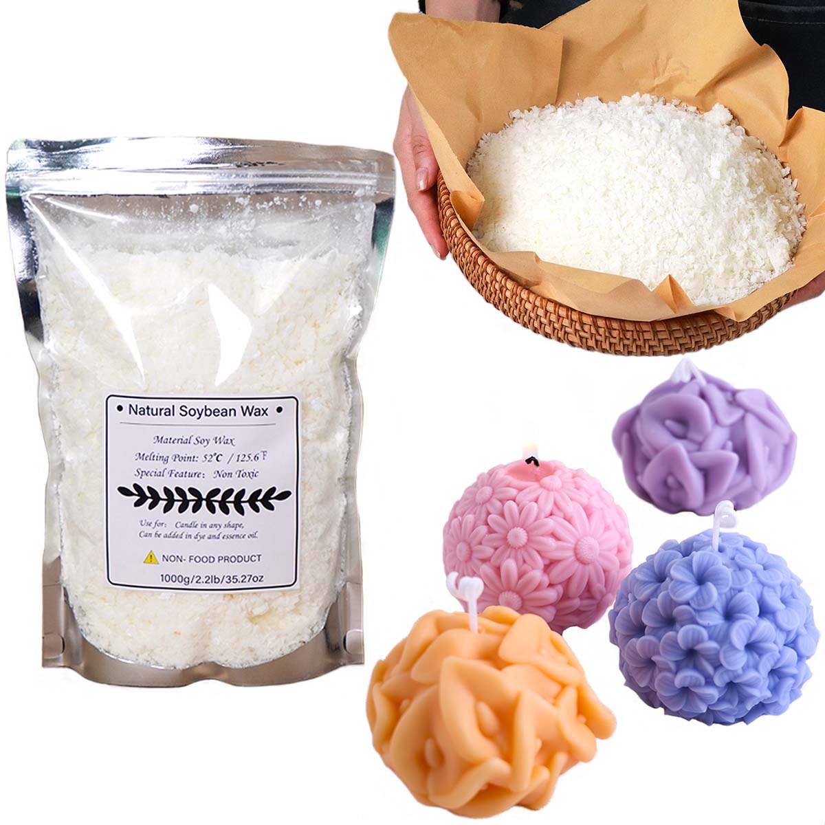 100/250/500/1000g Natural Soy  - огляд і ціна Candle Making Kits