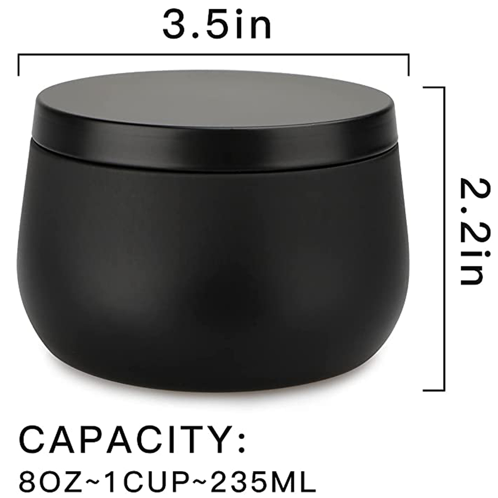 12pcs 8oz White Black Gold Met - огляд і ціна Tin Container Lid